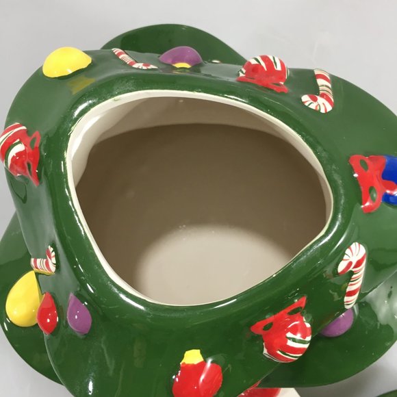Christopher Radko Christmas Tree Cookie Jar Stoneware 2011 Saks Fifth Ave - Picture 7 of 10